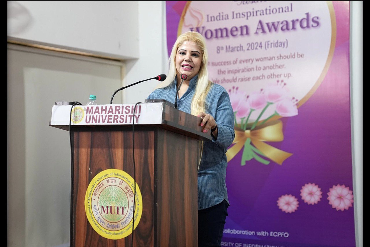 Dr. Tanzaire Vashishtha Honored with “International Inspirational Woman Award 2024” at Maharishi University