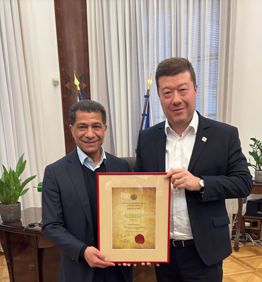 The Afghanistan Peace and Sports Council is honored to announce the nomination of His Excellency Mr. Tomio Okamura, President of the Parliament of the Czech Republic, as a candidate for the 2025 Peace Prize Award.